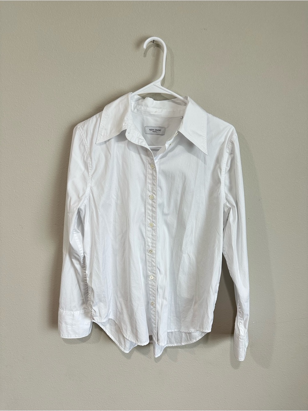 Madewell x Alexa Chung white button down sz medium with stitched point collar